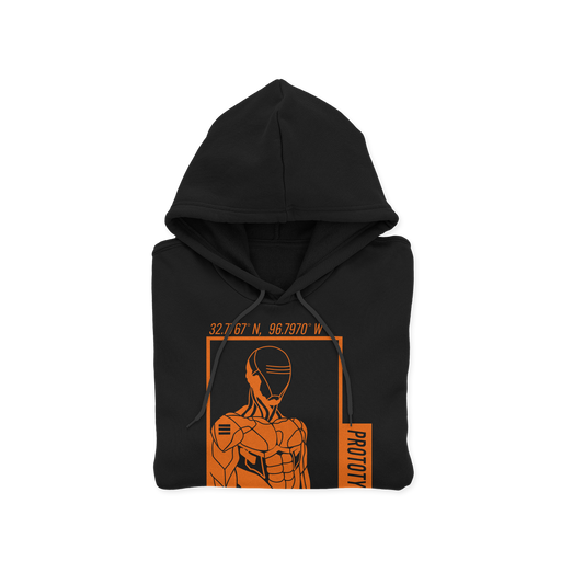 “PROTOTYPE: UPGRADE” Hoodie (Black/Orange)